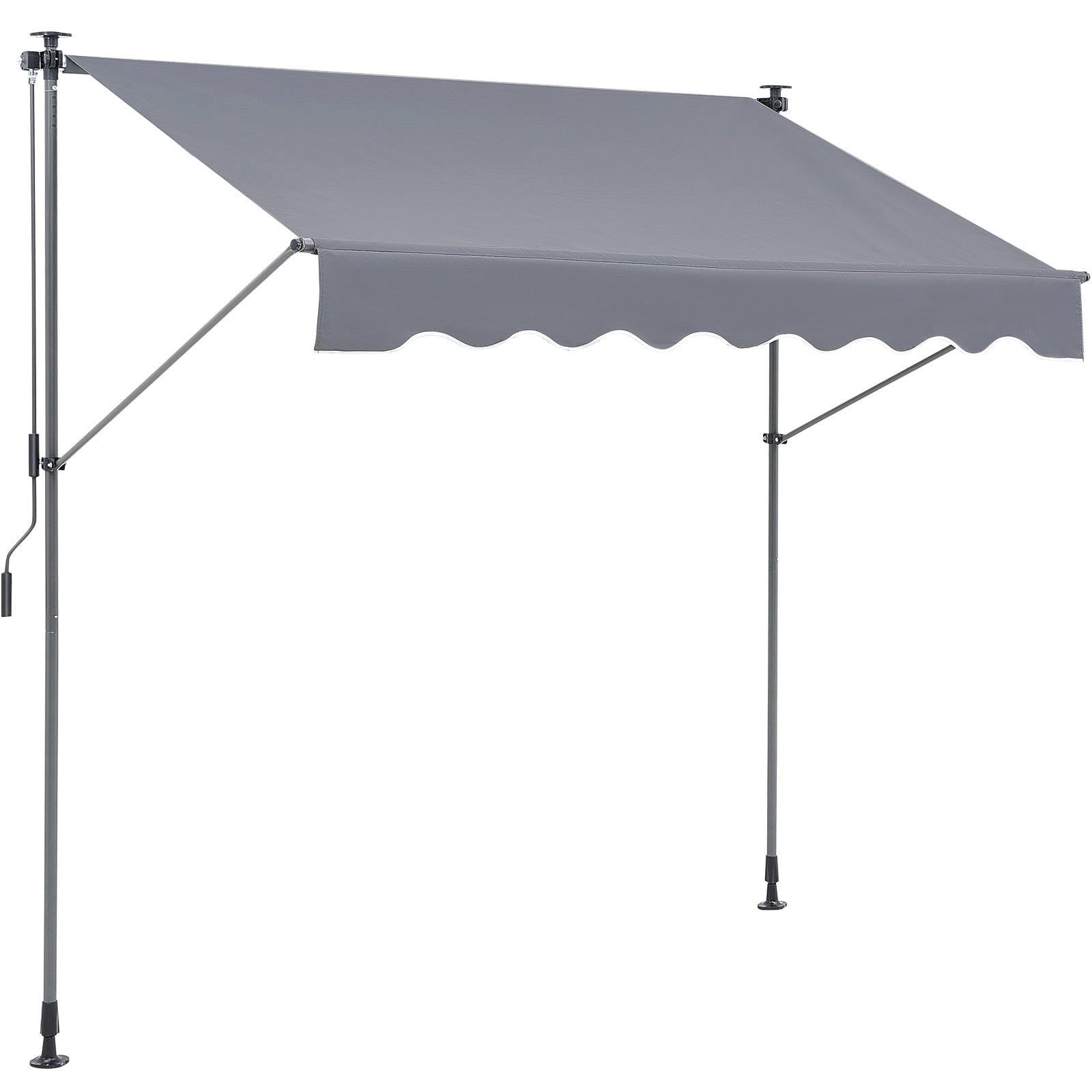 KFFKFF Hand-Operated Retractable Sunshade, 118" Exterior Retractable Terrace Sunshade Shelter, Modifiable Patio Door Window Canopy with 39" Sun Protection Curtain for Outdoor Spaces, Garden, Balcony
