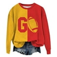 thumbnail image 4 of Sweaters For Women Casual Everyday American Football U Neck Hoodie Little Terry Long Sleeve Yellow Size S-2Xl Oversized Sweaters For Women, 4 of 4