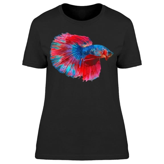 Amazing Striped-Like Tail Betta T-Shirt Women -Image by Shutterstock, Female Small
