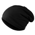 thumbnail image 1 of Bonnets Amples Unis pour Homme Automne Printemps Hip Hop Doux avec Bonnets Coupe-Vent Noir, 1 of 6