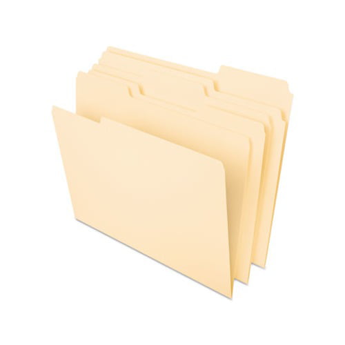 Center Positions Letter Size File Folders 100 Per Box 8-1/2 x 11 .#1 Pack 65213 Right 1/3-Cut Tabs in Left Manila Classic Manila 