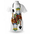 thumbnail image 3 of King Apron King of Clubs Playing Gambling Poker Card Game Leisure Theme without Frame Artwork, Unisex Kitchen Bib Apron with Adjustable Neck for Cooking Baking Gardening, Multicolor, by Ambesonne, 3 of 3