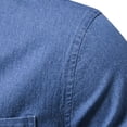 thumbnail image 5 of Mens T-shirts Mens Spring And Autumn Fashion Leisure Solid Color Buckle Lapel Denim Jcket Coat Top Blouse Features Polyester Blend Shirts Oversized Tee for Men Spandex Shirts Men S Shirt Blue L, 5 of 6