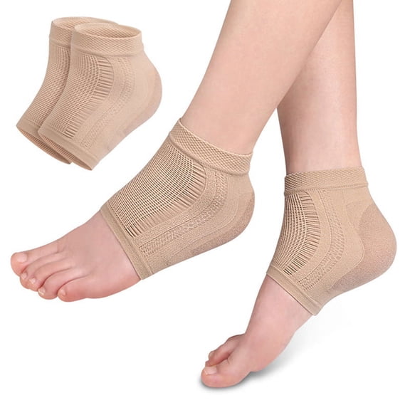 1Pair Gel Silicone Heel Protector Sleeve Heel Pads Heel Cups Plantar Fasciitis Support Feet Care Skin Repair Cushion Half-yard Socks