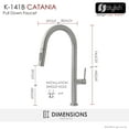 thumbnail image 3 of Stylish 17 ¼" Ht Single Handle Brushed Nickel Pull Down Kitchen Faucet K-141B, 3 of 11