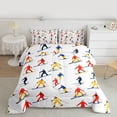 thumbnail image 2 of Feelyou Eat Sleep Skiing Queen Comforter Set, Outdoor Sports Bedding Comforter Set, 3pcs, 2 of 8