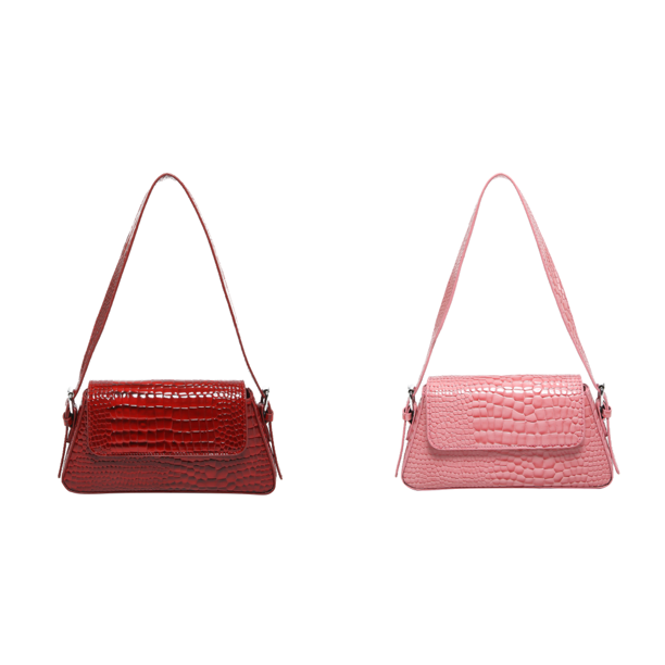 Bolso de Hombro Mano Con Solapa PU Likrtyny Burdeos