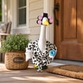 thumbnail image 7 of BUDAO00 Cow Print Porch Goose Outfit Set, 23 Inch Bathrobe Goose Clothes with Hair Rollers, Donut and Toilet Paper Props for Lawn Goose Statue, Front Porch, Yard, Garden and Patio Decor, 7 of 7