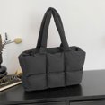 thumbnail image 3 of Diconna Women's Tote Shoulder Bags Square Bread Grid Rebound Soft Strap Large Capacity Zip-Up Bags, 3 of 5