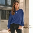 thumbnail image 2 of SUNBS Blouses for Women Lace Tops Crewneck Casual Fashion Pleated Long Sleeve Shirts, 2 of 7