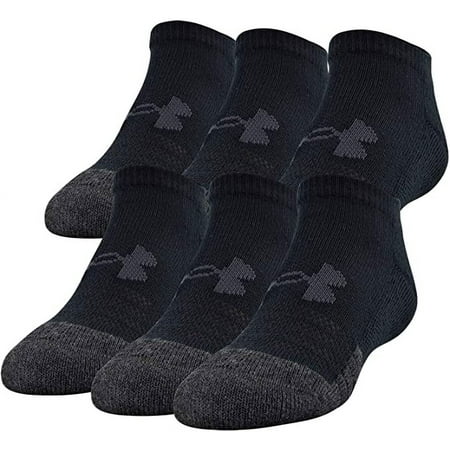 Under Armour Youth Performance Tech No Show Socks, Multipairs 6 Black (6-pairs) Small