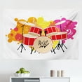 thumbnail image 1 of Drums Tapestry, Professional Percussion Instrument Rock Themed Musical Activities, Fabric Wall Hanging Decor for Bedroom Living Room Dorm, 2 Sizes, Grey Blue, by Ambesonne, 1 of 1
