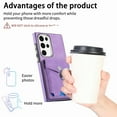 thumbnail image 4 of Dteck Wallet Case Compatible with Samsung Galaxy A54 5G,Case with Card Holder Skin-Friendly PU Leather Cover with Rotating Ring Kickstand Protective Bumper for Samsung Galaxy A54 5G,Purple, 4 of 10
