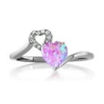 thumbnail image 2 of Gem Stone King 0.86 Ct Heart Shape Pink Simulated Opal 925 Sterling Silver Ring (Size 9), 2 of 2