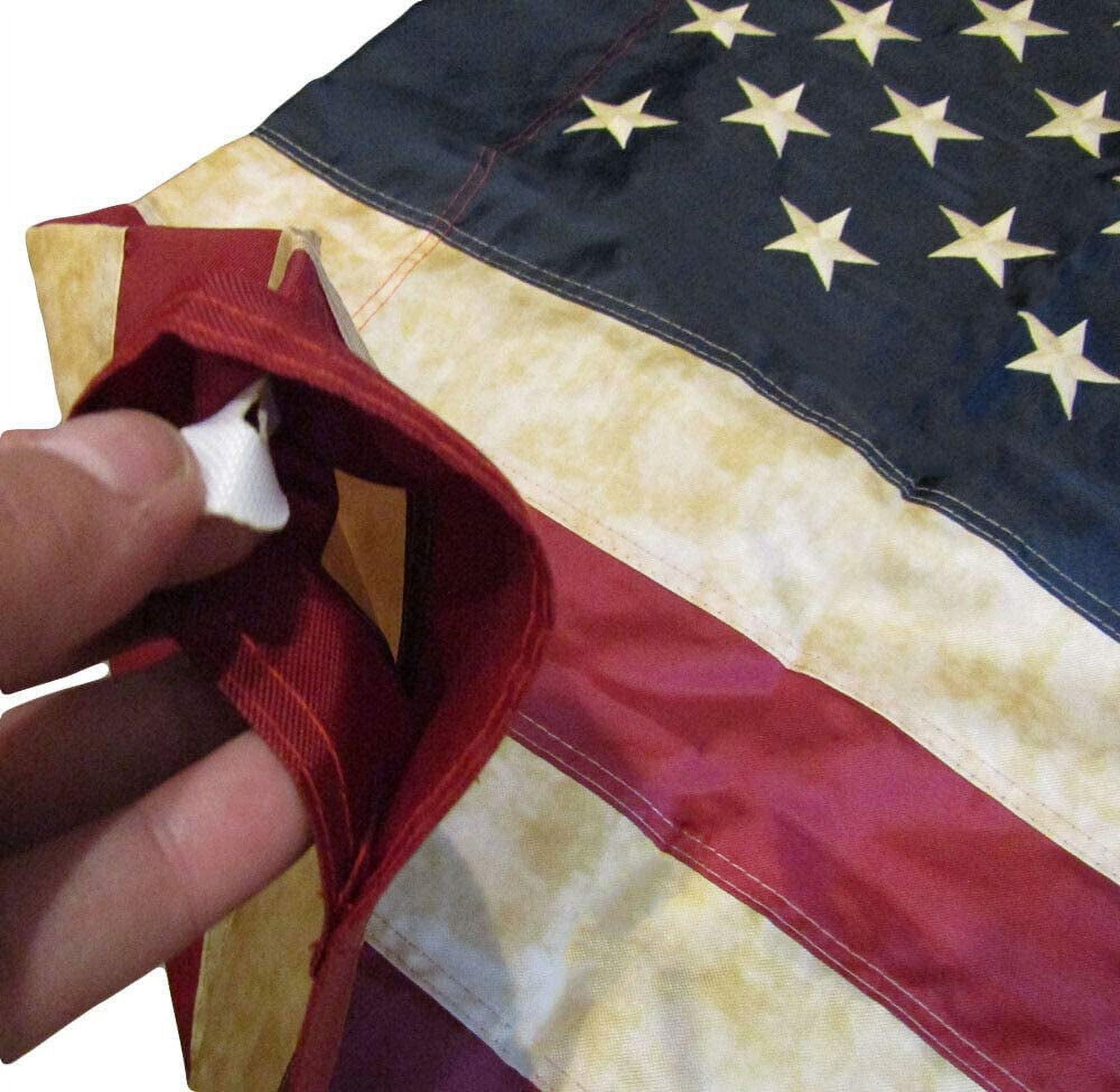 3x5 Tea Stained USA 50 Star Premium 3'x5' 330D Nylon Embroidered Sleeve Flag