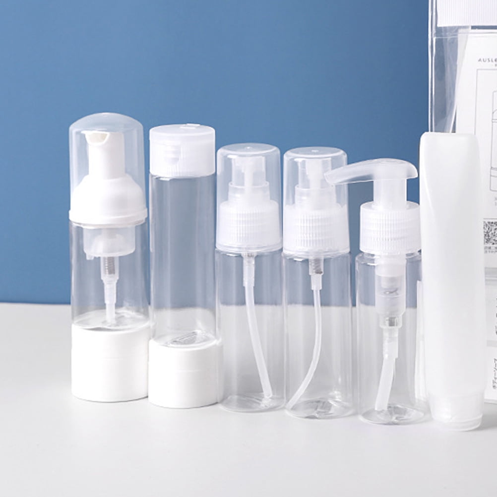 WORGEOUS Leak-Proof High Borosilicate Glass Storage Tank with Press Pump, Travel Bottles for Safe Liquid Storage