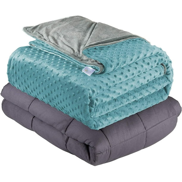 Quility Premium Adult Weighted Blanket & Removable Cover 15 lbs 60