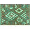 thumbnail image 1 of Ahgly Company Indoor Rectangle Southwestern Turquoise Blue Country Area Rugs, 2' x 5', 1 of 4