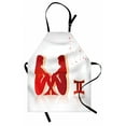 thumbnail image 1 of Zodiac Gemini Apron Abstract Vibrant Women Sitting Silhouettes and Constellation, Unisex Kitchen Bib Apron with Adjustable Neck for Cooking Baking Gardening, Vermilion and Pale Peach, by Ambesonne, 1 of 3