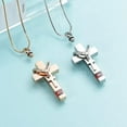 thumbnail image 2 of 2PCS Stainless Steel Double Cross Necklace Memorial Cremation Ashes Urn Pendant Necklace Keepsake Jewelry for Adult Ashes with Birthstone, 2 of 7