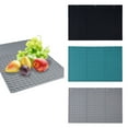 thumbnail image 2 of Large Silicone Dish Drying Mat - Collapsible Trifold Easy Clean Kitchen Drain Rack for Multiple Uses Heat Design for Countertop and Dish Drying, 2 of 5
