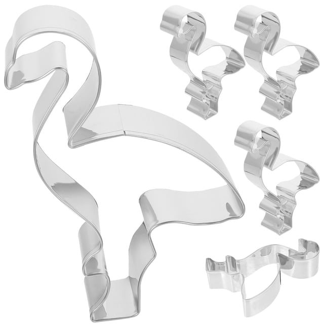 5pcs Stainless Steel Cookie Cutter DIY Biscuit Mould Baking Tools for Home (Silver)