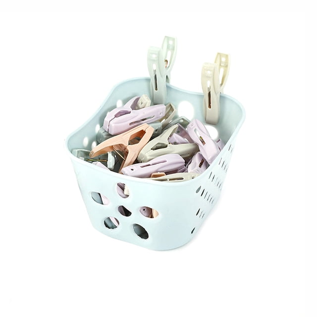 Pinzas De Plástico Para Ropa, Pinzas Decorativas Para Ropa, Pinzas Para Ropa, Organizador De Almacenamiento, Pinzas Para Lavar Toallas, Grandes Con Cesta Yuarrent HA024640-00
