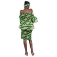 thumbnail image 3 of African Double Layer Top & Pencil Skirt Set | Cotton Clothing With Matching Headwrap, Multicolor Elastic Smoked Bodice Kente Traditional Afrocentric Top & Pencil Skirt - One Size, 3 of 4