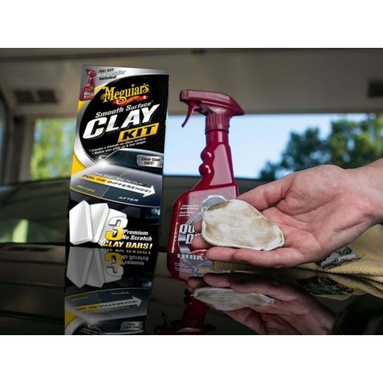 NEW Meguiars Smooth Surface Replacement Clay Bar 3 Bar Multi Pack w/ Storage