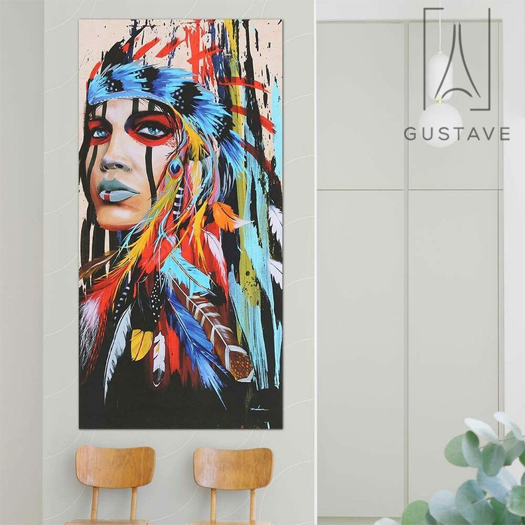 Abstract Indian Woman Canvas Oil Painting Print Picture Home Wall Hang Art Decor 