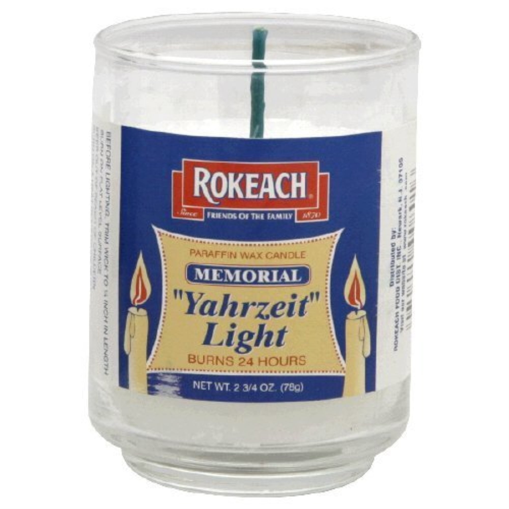 ROKEACH, CANDLE TMBLR MMORIAL GLAS, 1 EA, (Pack of 24)