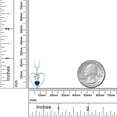 thumbnail image 3 of 925 Sterling Silver Sky Blue Aquamarine Blue Created Sapphire and White Diamond Pendant Necklace for Women (0.92 Cttw, Gemstone March Birthstone, Heart 5MM and 4MM, with 18 inch Silver Chain), 3 of 3
