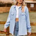 thumbnail image 5 of Viikei Jackets for Women Clearance under $10,Women's Fashion Color Lapel Look Slimmer Sleeve Denim Jacket Light Blue L, 5 of 6