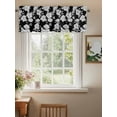 thumbnail image 2 of Black Floral Curtain Valances for Windows, Farmhouse Garden Flowers Botanical Kitchen Valance Window Treatment, Light Filtering Block Curtains for Bathroom/Bedroom/Living Room 42'' x 12'', 2 of 9