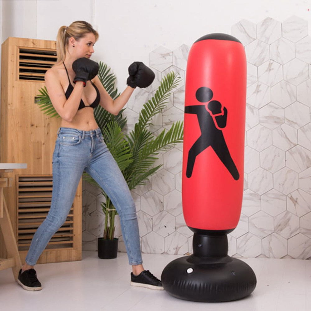 Kit De Boxe Autoportant – Sac De Frappe Réglable Avec Balle De Réaction Et Gants – Entraînement Fitness à La Maison - 8