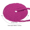 thumbnail image 2 of Uxcell 1/2"x16' Natural Twisted Cotton Rope 3 Strand Soft Craft Rope with Drawstring Bag Rose Red 2 Pack, 2 of 6