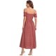 thumbnail image 2 of Ditsy - Vestido largo de manga corta con hombros descubiertos y estampado floral para mujer rojo (flower red) XS rojo (flower red) XS Xishao ropa, 2 of 2