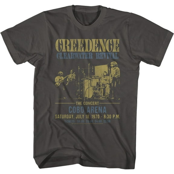 Creedence Clearwater Revival Cobo Arena Smoke Adult T-Shirt
