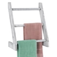 thumbnail image 6 of Rustic White Wooden Wall Mounted Towel Rack, Farmhouse Blanket Ladder for Bathroom or Kitchen - Hand Towel Holder and Home Decor, 6 of 6