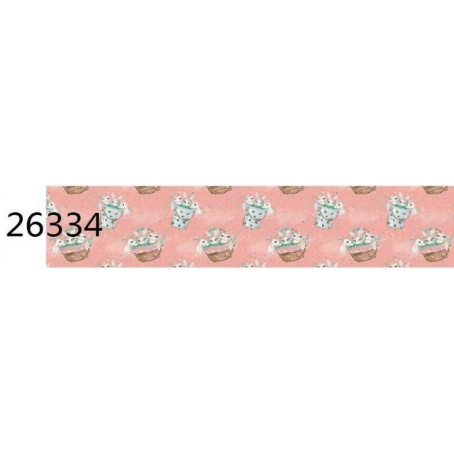 Rabbit Egg Character Printed Grosgrain Ribbon for Easter Day DIY Hairbows Gift Packing Craft Materials 10yards Jiayi