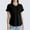 Black, variant on TIANZEN Women's V Neck Short Sleeve Knit Shirt With Pockets Stylish And Casual For Summer Elbow Tops for Women Workout Tee Shirts Women Small Long Sleeve Shirt