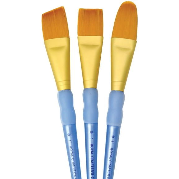 Crafter's Choice Golden Taklon Large Brush Set-3/Pkg
