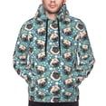thumbnail image 4 of KLL PUG HEAD And Flower Print Mens Hoodie Long Sleeve Casual Pullover Hooded Sweatshirt Fashion Drawstring Hoodies with Pocket-4X-Large, 4 of 6