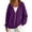 Dark Purple, variant on Women's Lightweight Full Zip Hoodie Long Sleeve Sweatshirt Casual Drawstring Comfy Track Jacket with Pocket for Daily Wear