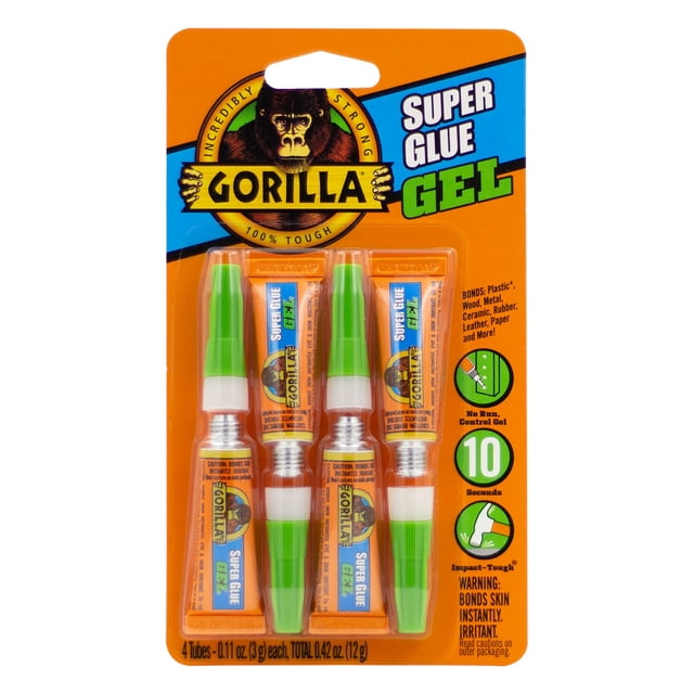Tubos transparentes de gel Super Glue Gorilla de 3 g (paquete de 1)