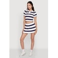 thumbnail image 2 of Womens Daisy Classic Fit Striped Cropped Polo Shirt, 2 of 5