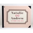 thumbnail image 3 of Darling Souvenir Pink Seamless Heart & Frame Printed Hardbound Cover Guestbook For Wedding Guest Sign In Book Registry-9 x 12 Inches, 3 of 5