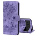 thumbnail image 1 of SaniMore Magnetic Wallet Case for Google Pixel 7 Pro [RFID Blocking] Card Holder, Cartoon Embossing PU Leather Kickstand & Wrist Strap Shockproof Shell for Google Pixel 7 Pro Girls Women, Purple, 1 of 6