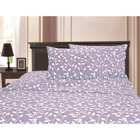 Leaf 16 Piece Set MATTREST ® 1500 Thread Count Egyptian Quality Super Soft Wrinkle Resistant & Fade Resistant Beautiful Leaf Design 4-Piece Sheet set, Deep Pocket Up to 16