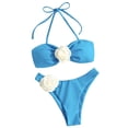 thumbnail image 5 of Joernso 2Pcs/Set Women Sexy Bikini Set 3D Flower Halter Bandeau Bra High Waist Briefs Set Quick Drying Swimsuit Bathing Suit, 5 of 8